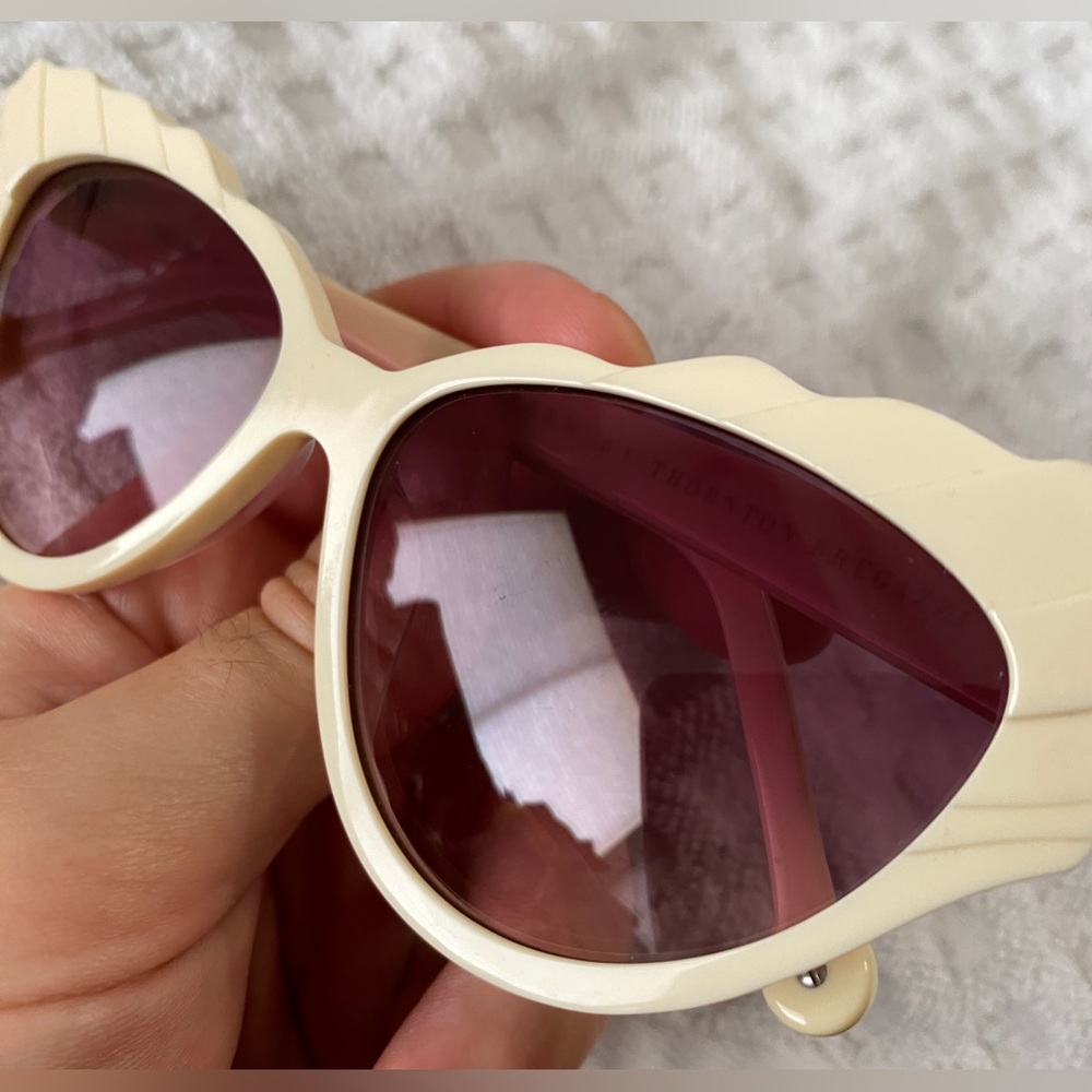 Preen by Thornton Bregazzi Phillipa Cat Eye Sunglasses Ivory Pink Lenses $380 - Picture 14 of 16